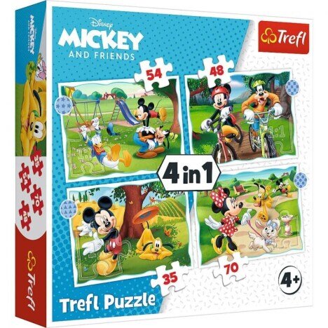 Puzzle Trefl 4 in 1, O zi minunata, Disney Mickey Mouse